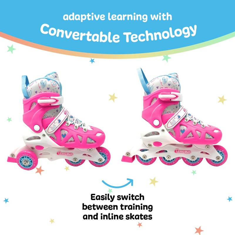 Chicago Skates Chicago Inline Training Roller Skates with Protective Gear for Kids â€“ Durable, Top Performance Roller Blades - Wrist Guards, Kneepads & Backpackâ€“ Padded High-Top Boots,64mm Wheels - Indoor/Outdoor Use - Image 2